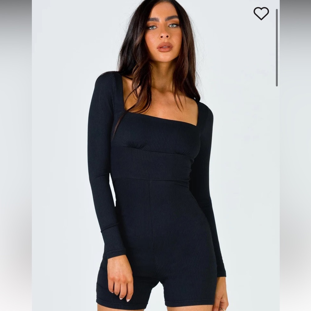 Sara Romper Black Long Sleeve princess Polly
